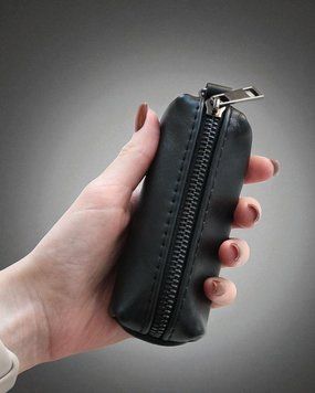 Мужская ключница из натуральной кожи черная SKILL SKL-035