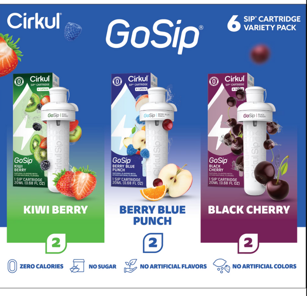 Набор из 6 картриджей для бутылки Cirkul GoSip Variety Pack
